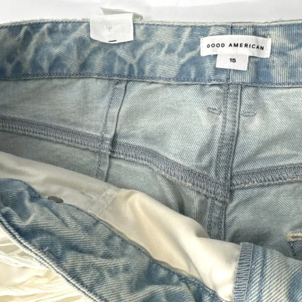 Good American Womens Acid Washed Jeans Size 15 Distressed Relaxed Soft 38x33 NEW - Picture 6 of 13